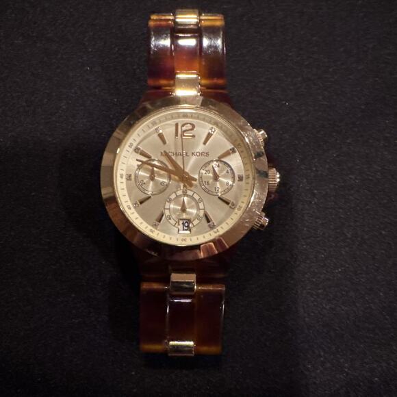 Michael Kors Ritz chronograph watch with a tortoise acetate  display picture 1